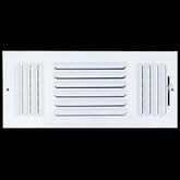 airgrilles 16"w x 6"h 3 way fixed curved blade air supply diffuser   register vent cover grill for sidewall and ceiling   white   outer dimensions: 17.75"w x 7.75"h hnd-cb-wh-3way-16x6  - 1
